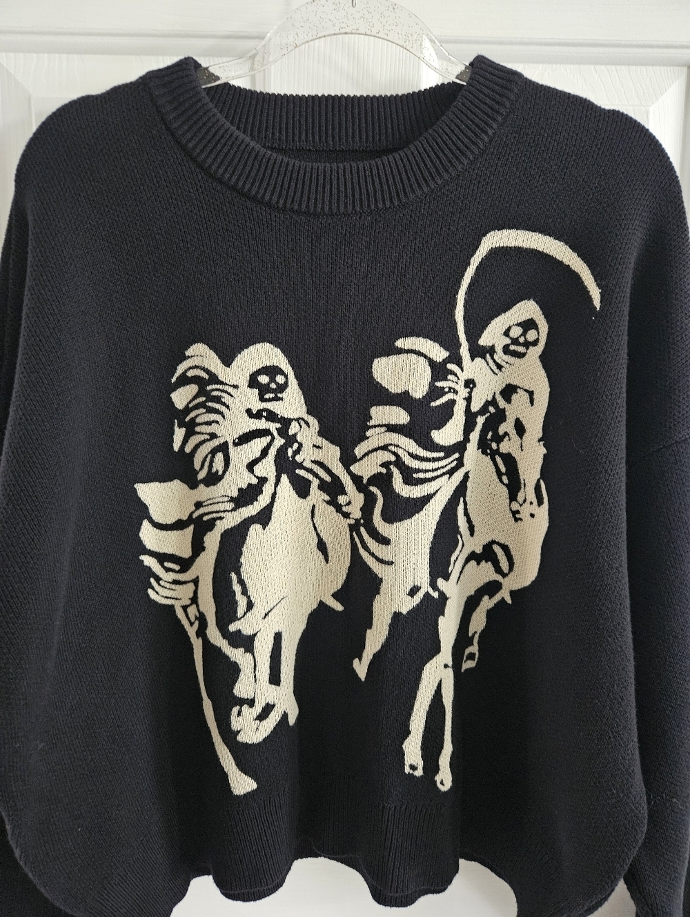 NWOT PacSun/Pacific Sunwear Grim Reaper Knit Sweater - Picture 2 of 11